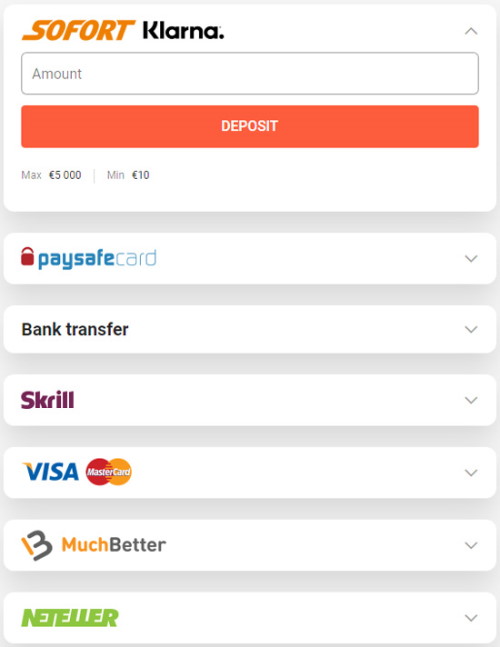 Leovegas Casino Payment Methods